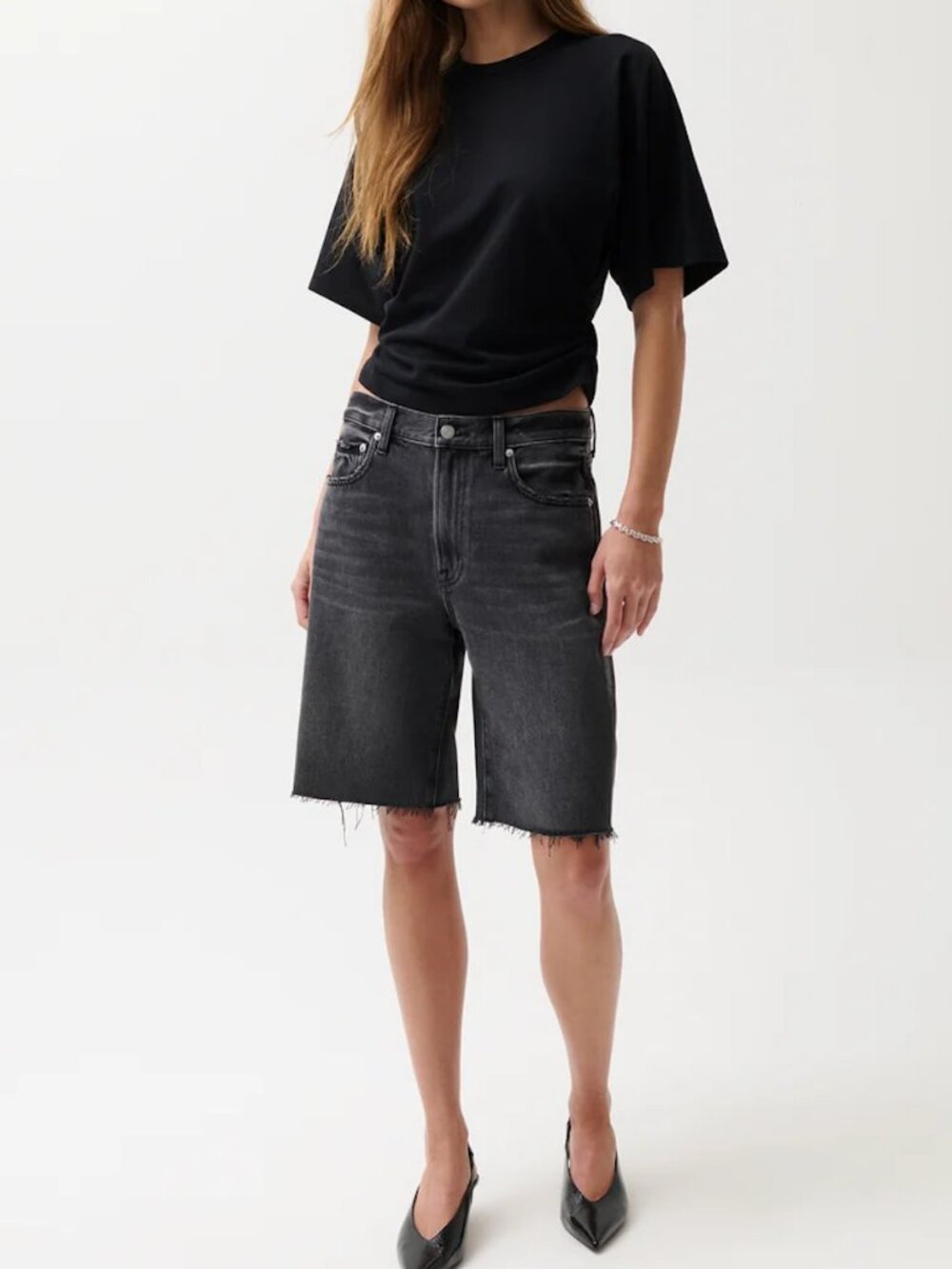 NWT PISTOLA Grey Relaxed Fit Bermuda Shorts SIZE 27